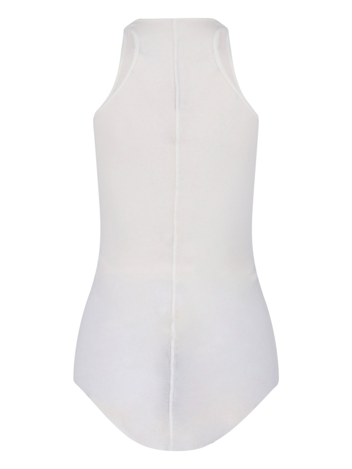 Rick Owens Sleeveless Racerback Top Round Neck In White