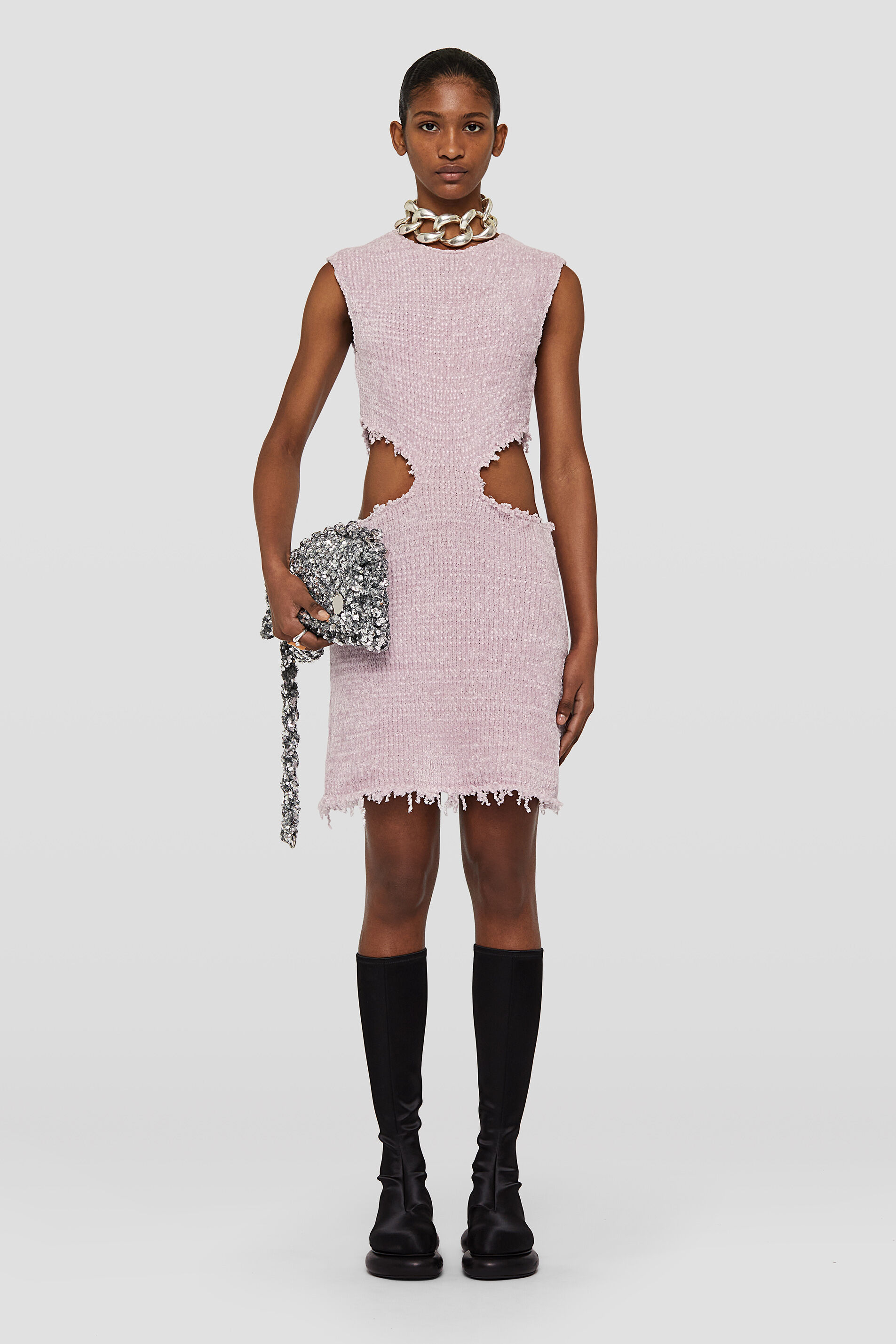 Jil Sander Cut-out Detail Dress In Pink