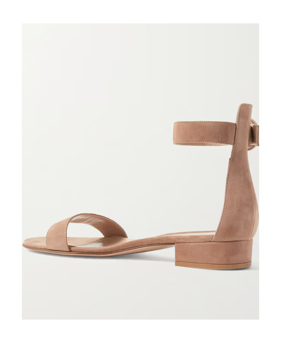 Gianvito Rossi Portofino 20 Suede Sandals In Nude