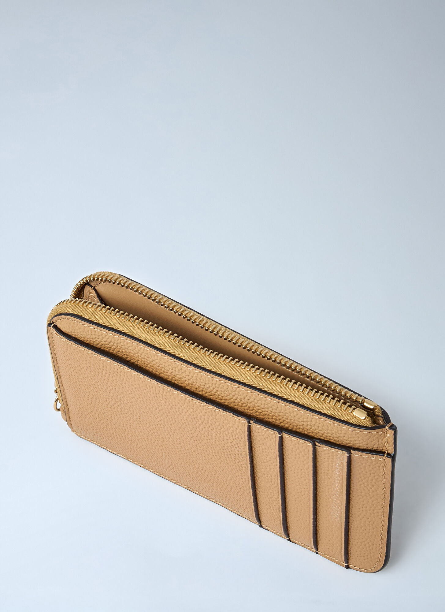Chloé Zip-around Chain Wallet In Brown