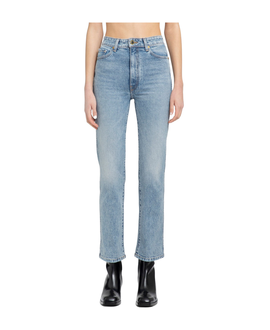 Khaite Abigail High-waisted Straight Leg Jeans In Blue