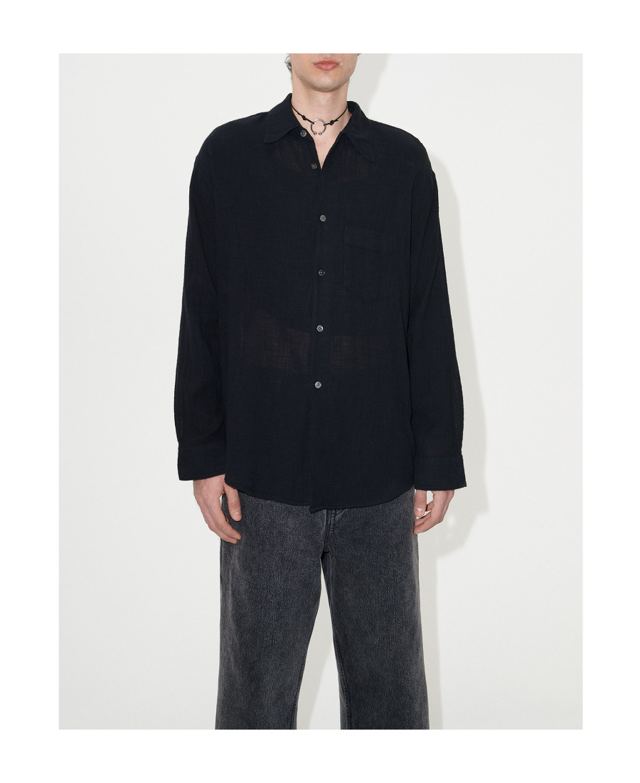 Our Legacy Beyond Buttoned Cuffs Long Sleeve Shirt In Black
