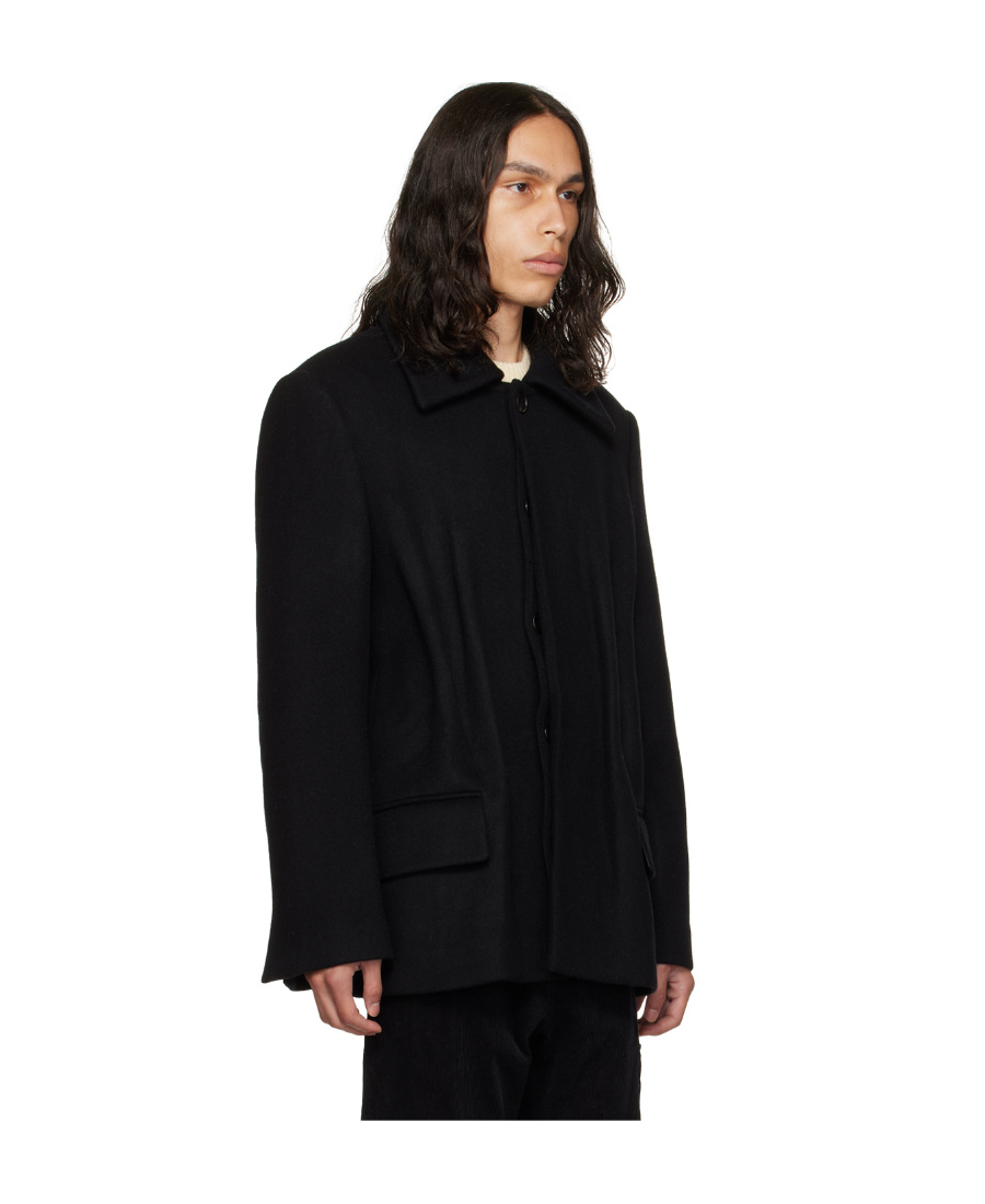 We11 Done Lapel Shoulder Pads Casual Jacket In Black