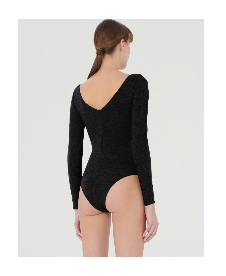 Wolford Cut-out Virgin-wool Top In Black