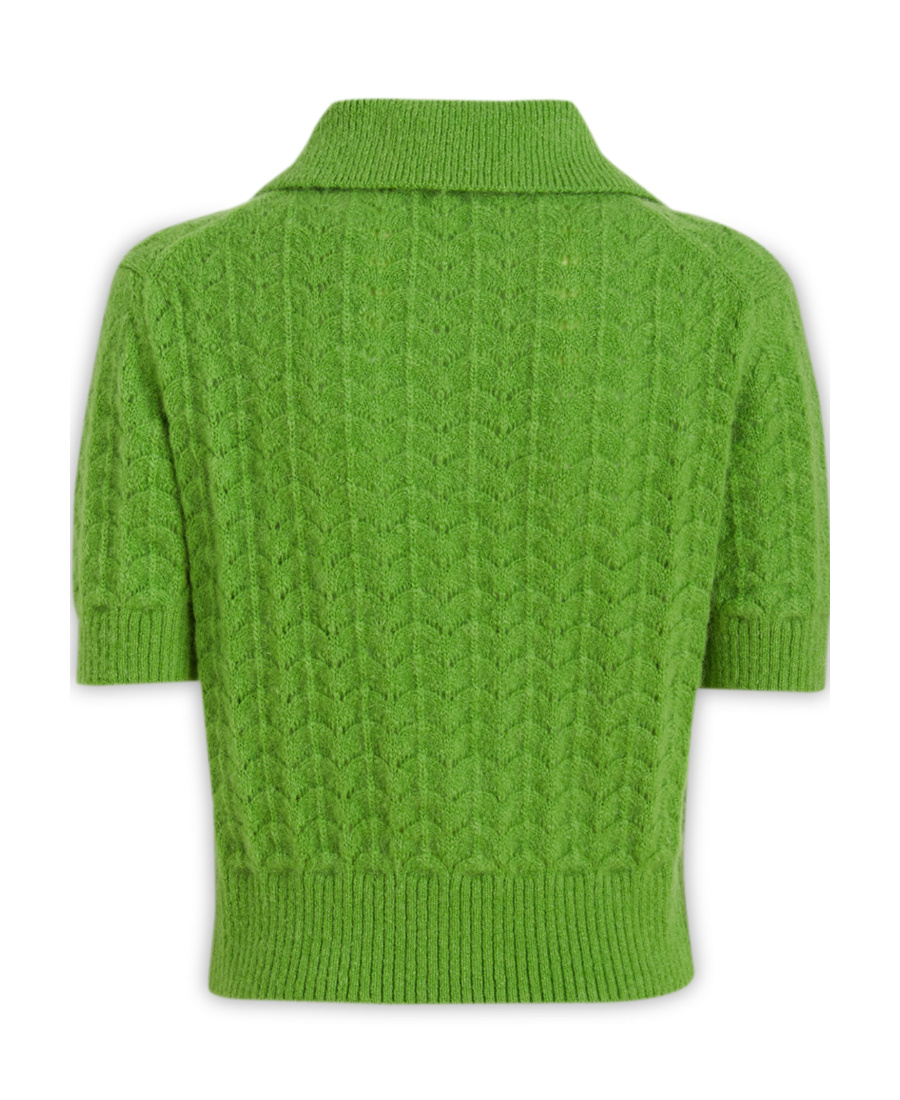 Low Classic Logo Knitted Polo Shirt In Green