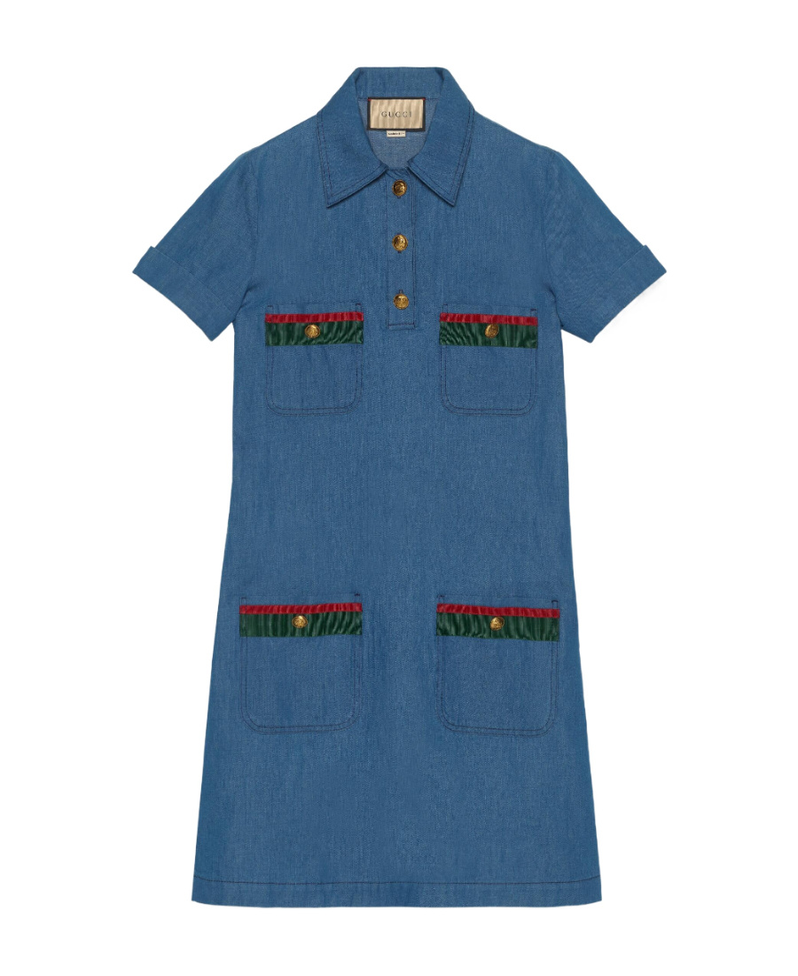 GUCCI FOUR-POCKET DENIM DRESS