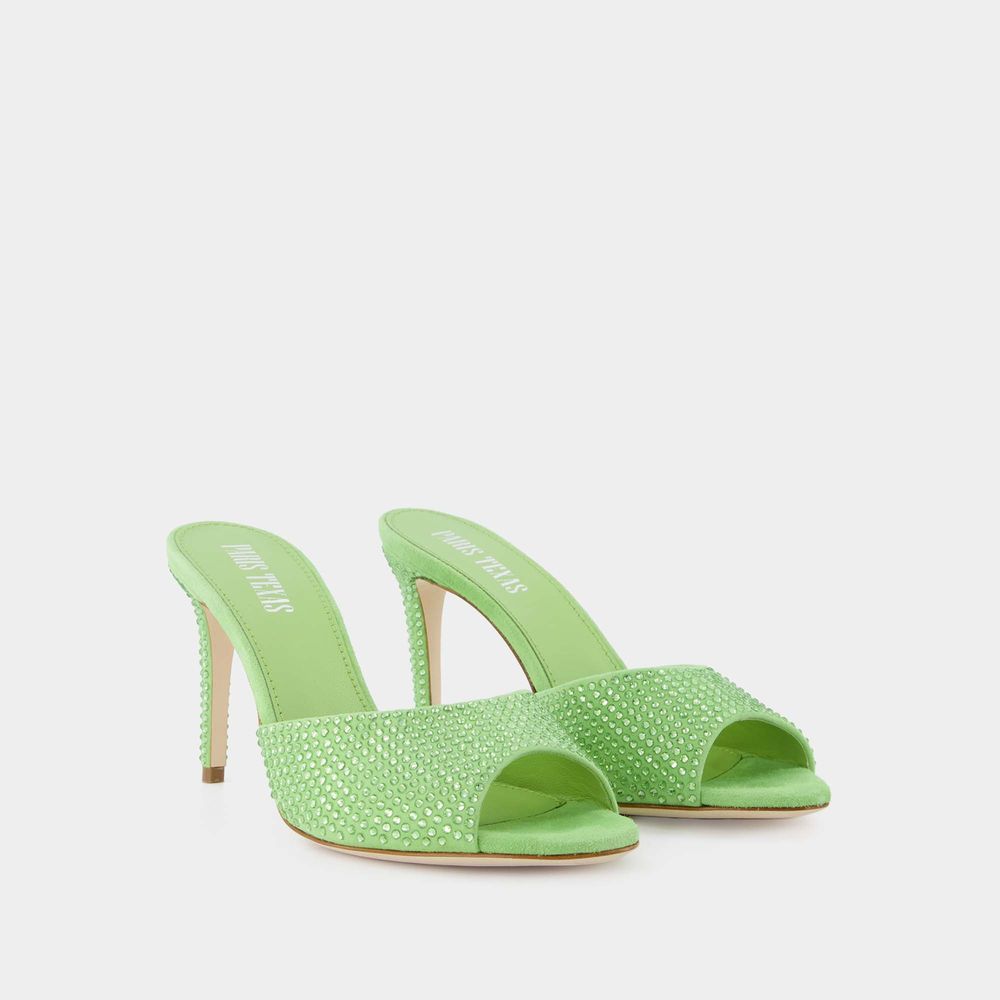 Paris Texas Logo High-heel Flip-flops In Green