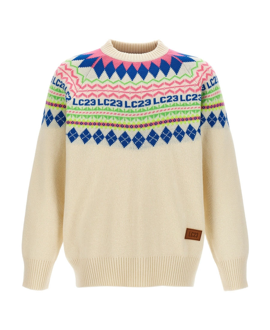 Lc23 Long-sleeved Rib Sweater In Nude