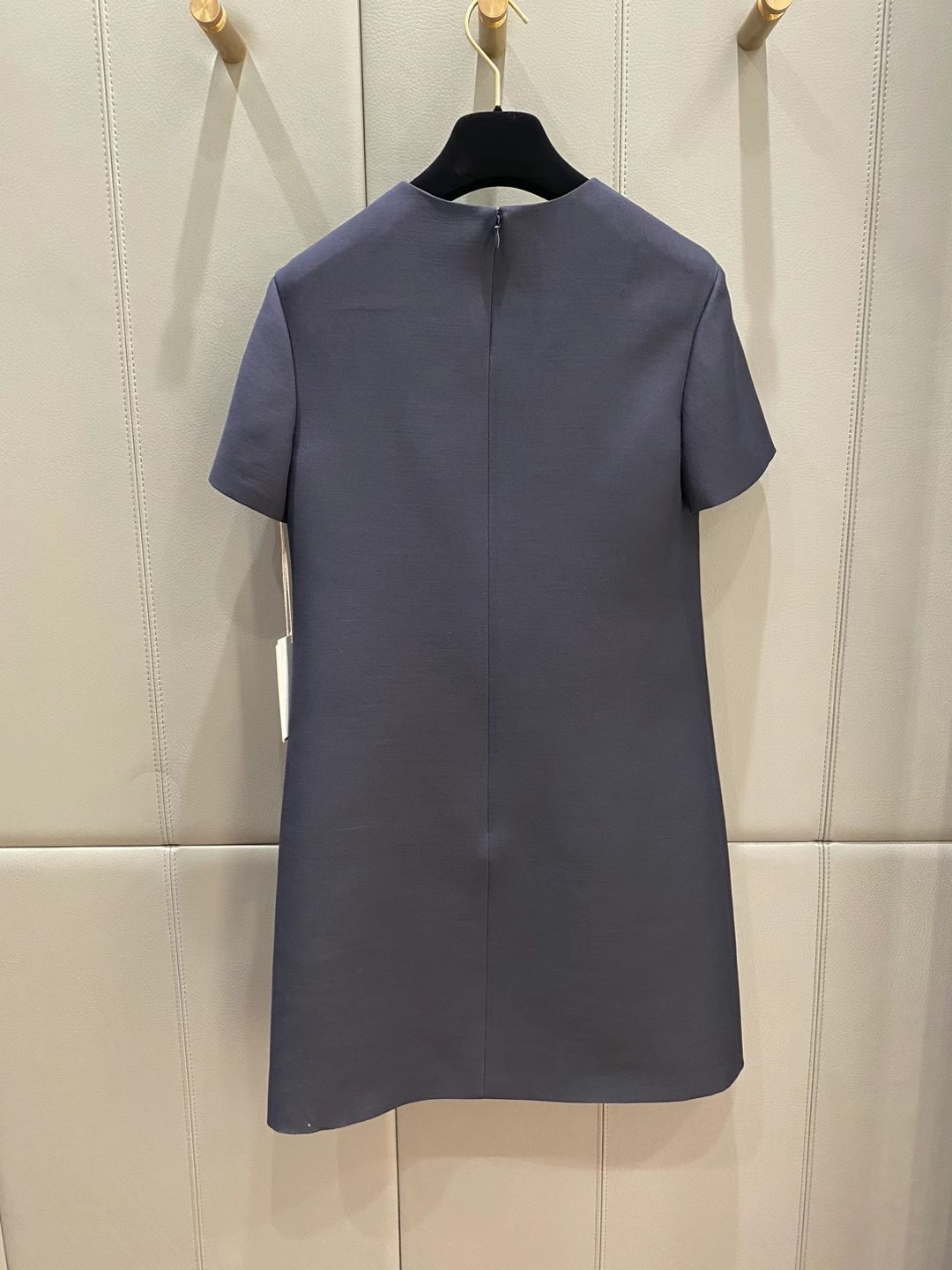 Valentino Crepe Couture Mini Dress With Patch Pockets In Blue