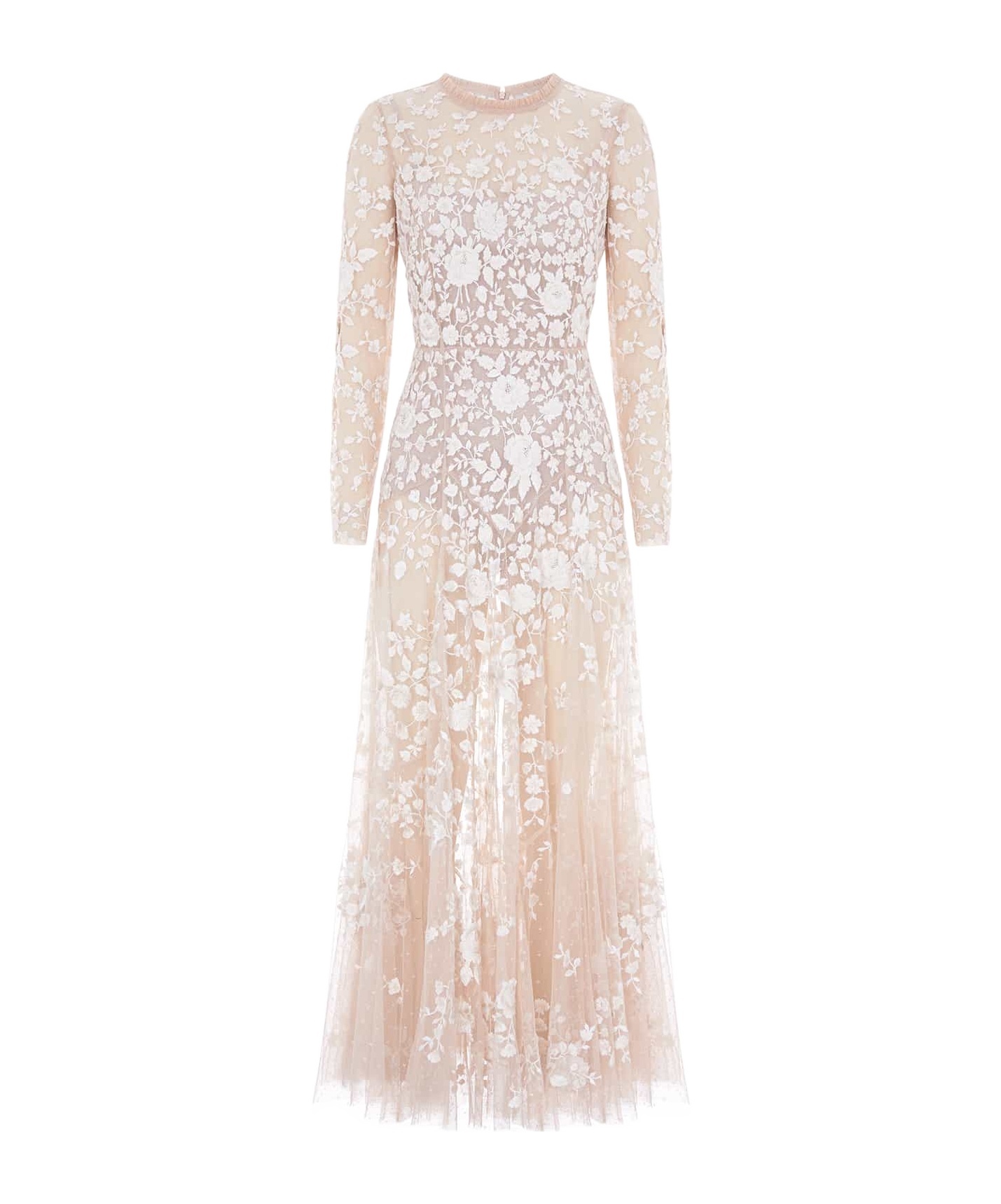 Needle & Thread Rosa Sheer Ankle Gown In Neutral