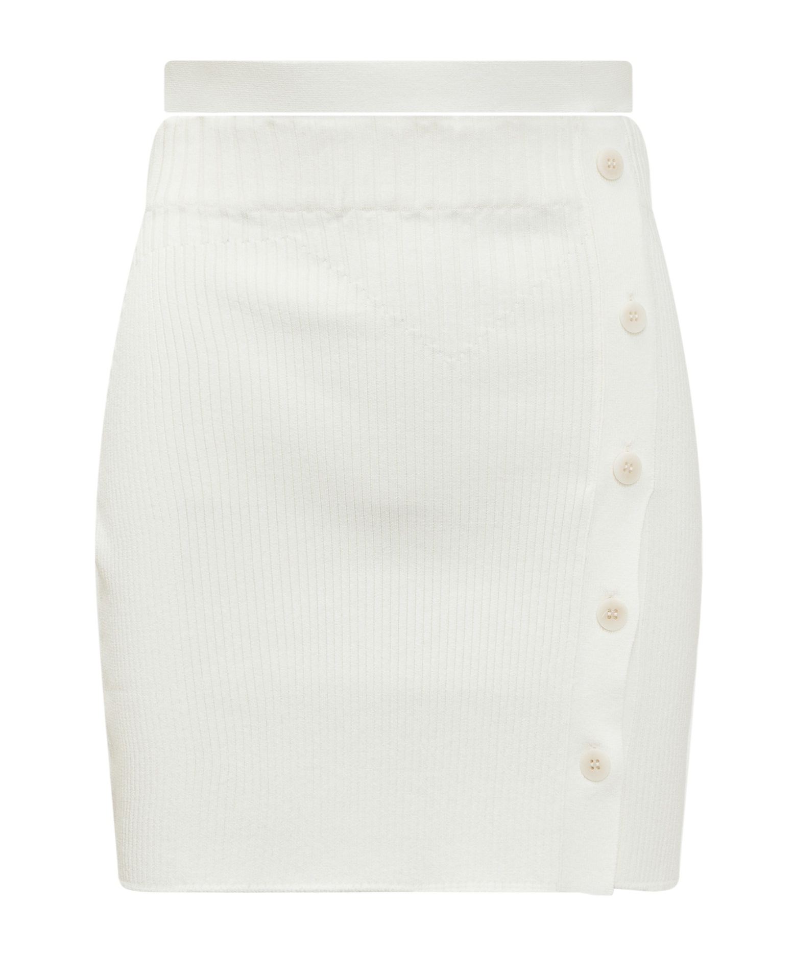 Andreädamo Andreādamo Ribbed Skirt In White