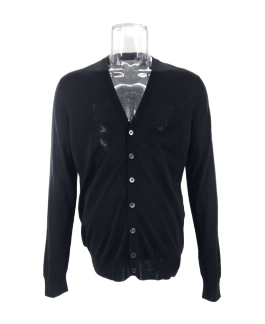 Ferragamo V-neck Button Sweater In Black