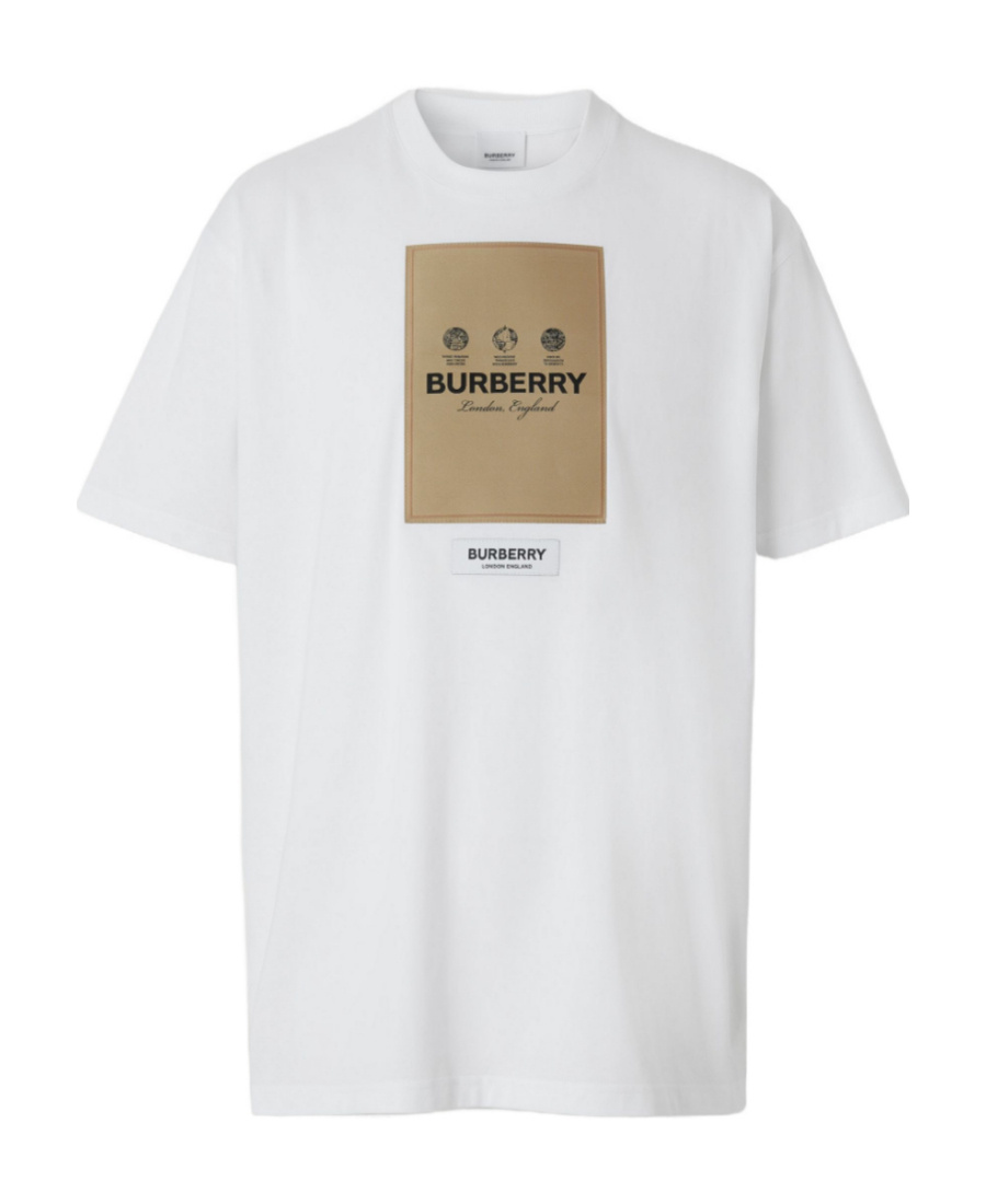 Burberry Logo Print Cotton Jersey T-shirt In White