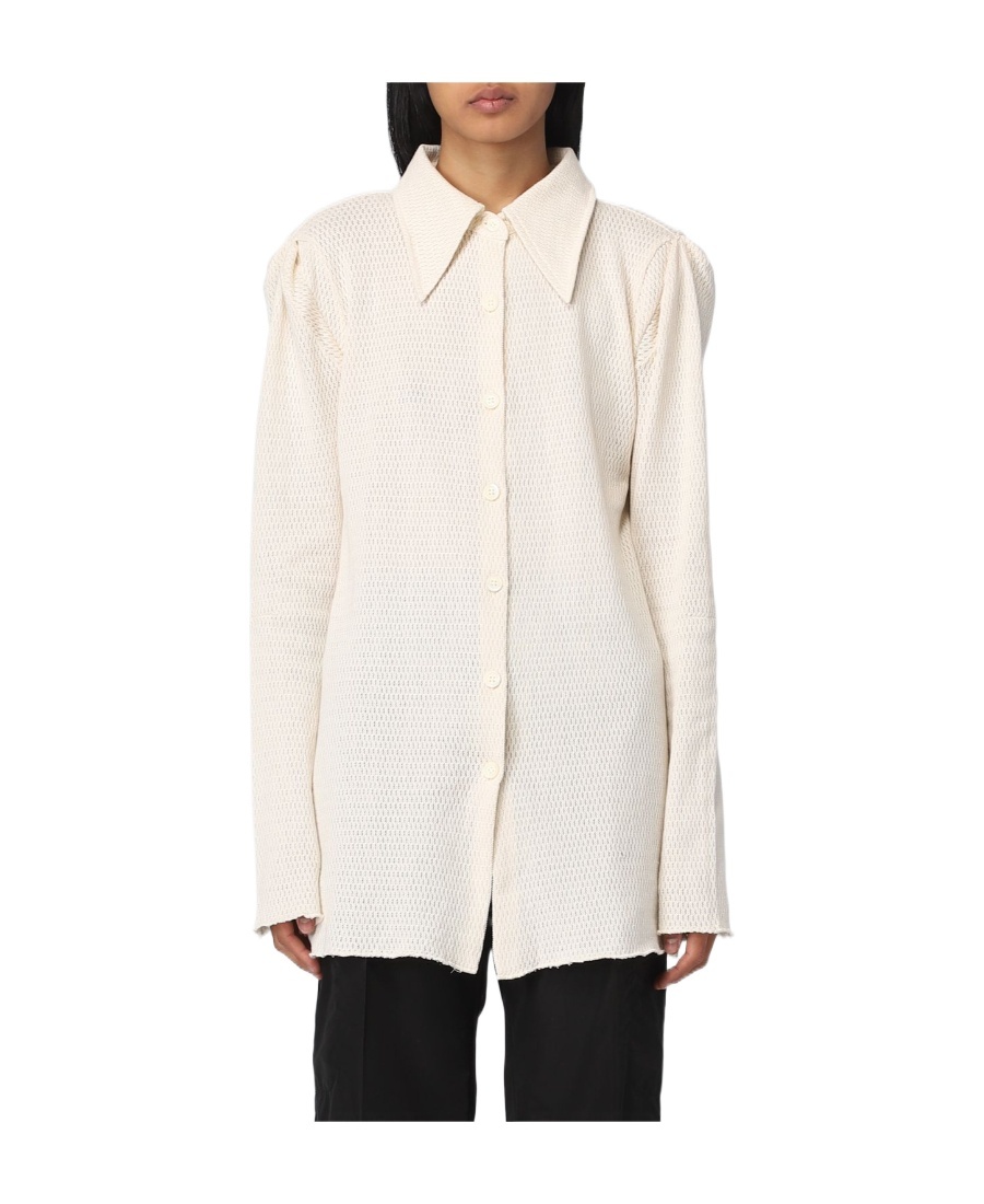 Our Legacy Open-knit Long Shirt In White