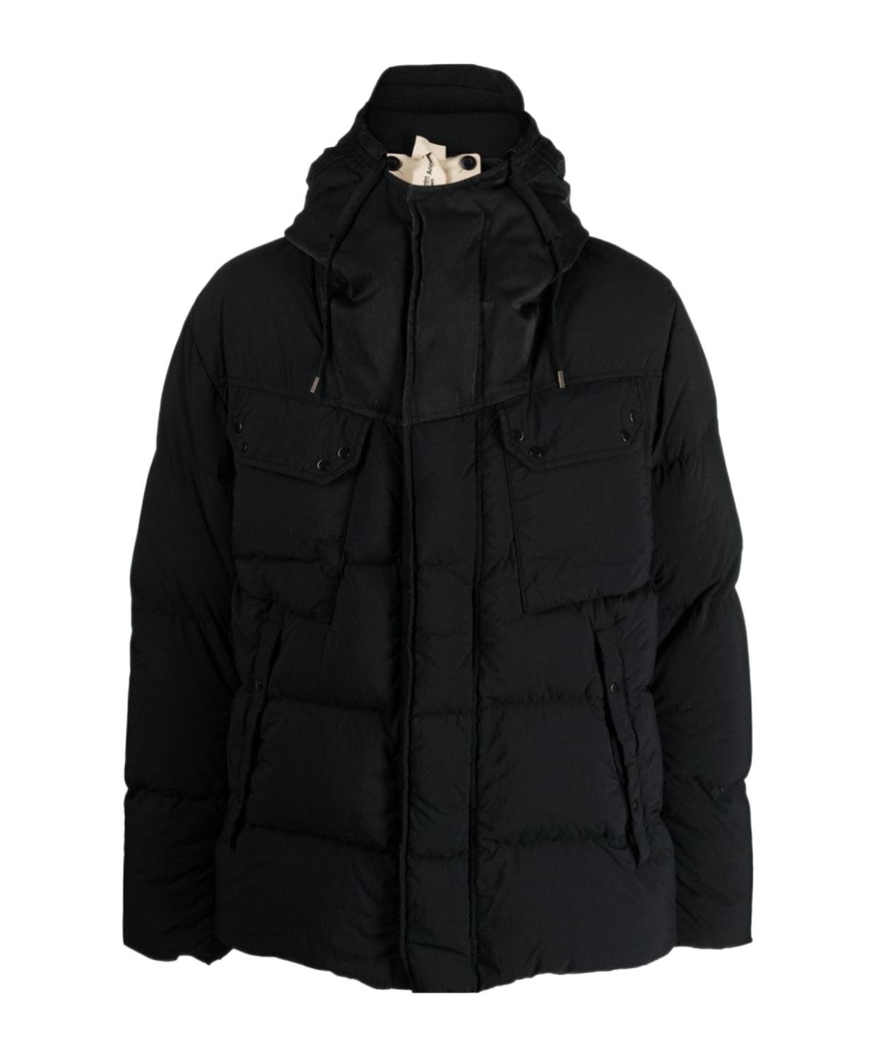 Ten C Black Nylon Grays Down Jacket In Black