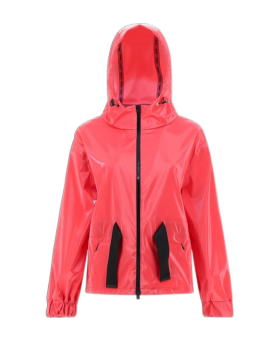 Herno Paradise Pink Lady Bird Laminar Casual Jacket In Red