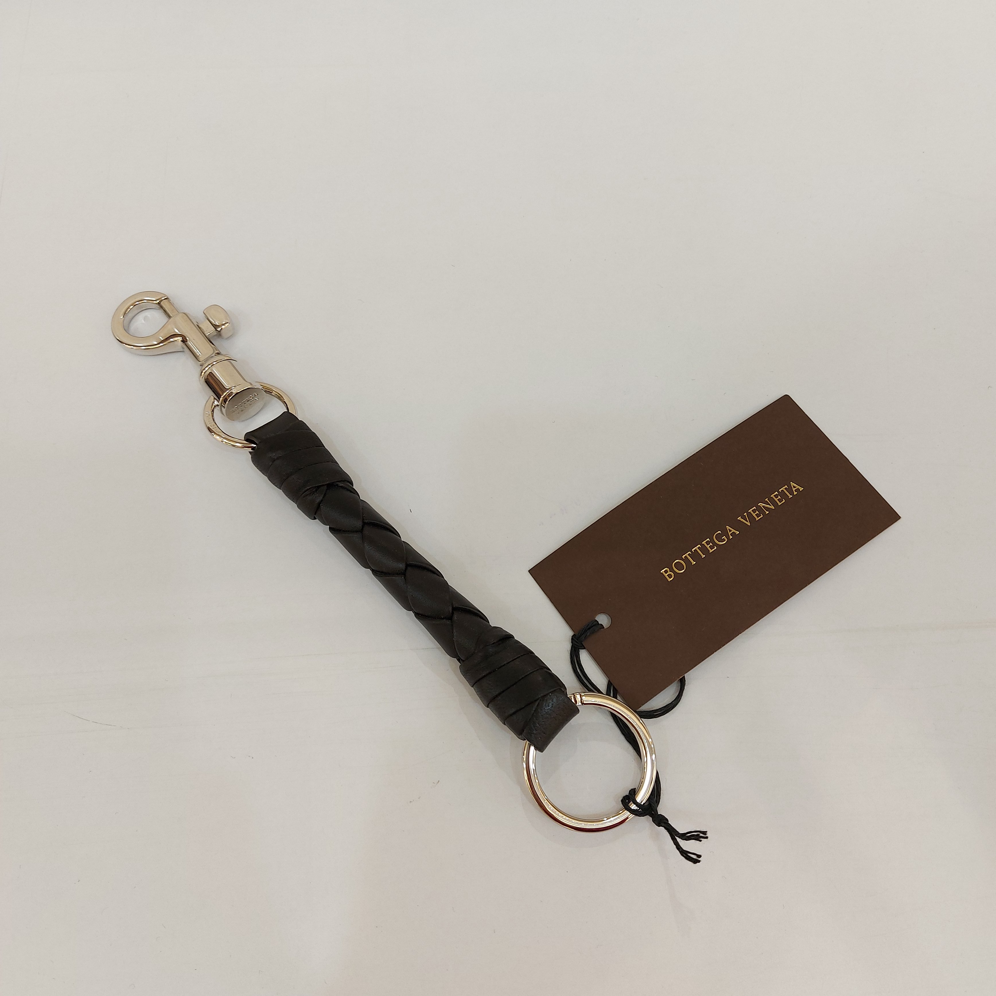 Bottega Veneta Weave A Key Chain In Black