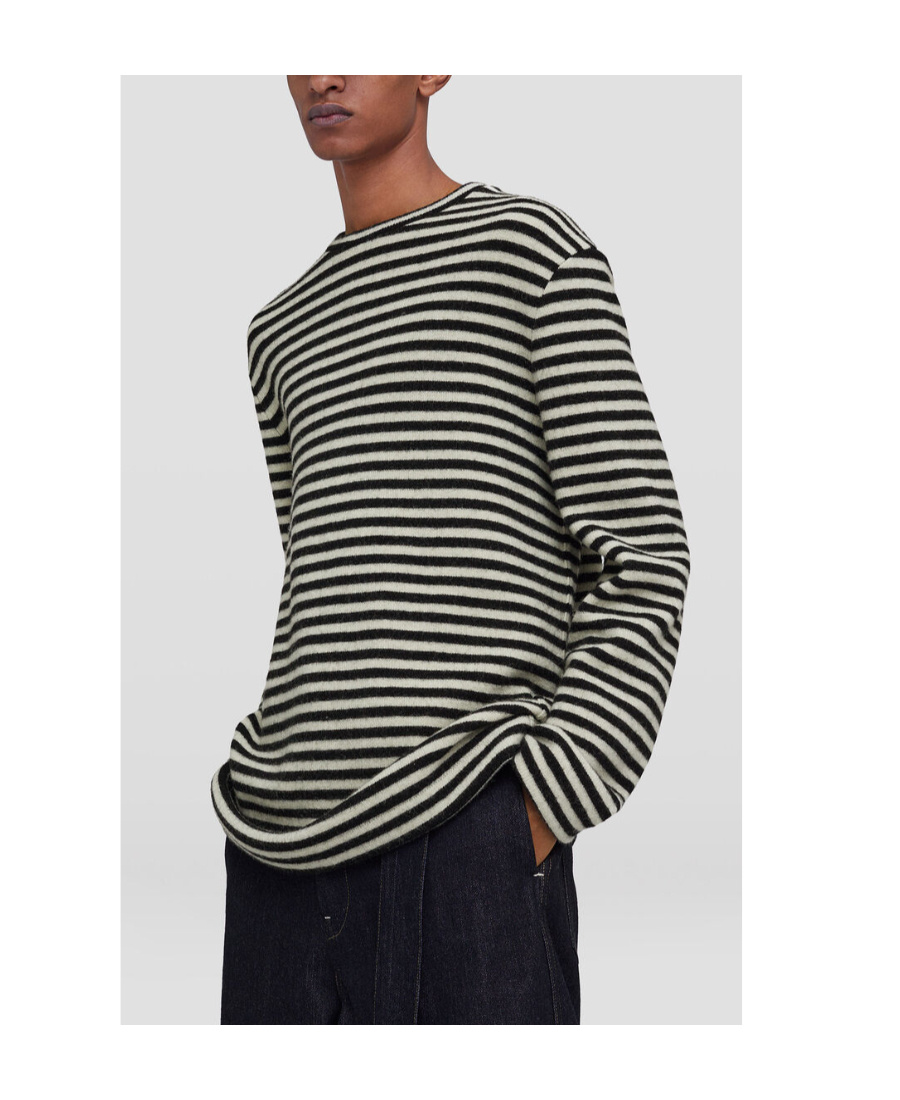 Jil Sander Boiled Striped Wool Compact Jersey In Nude