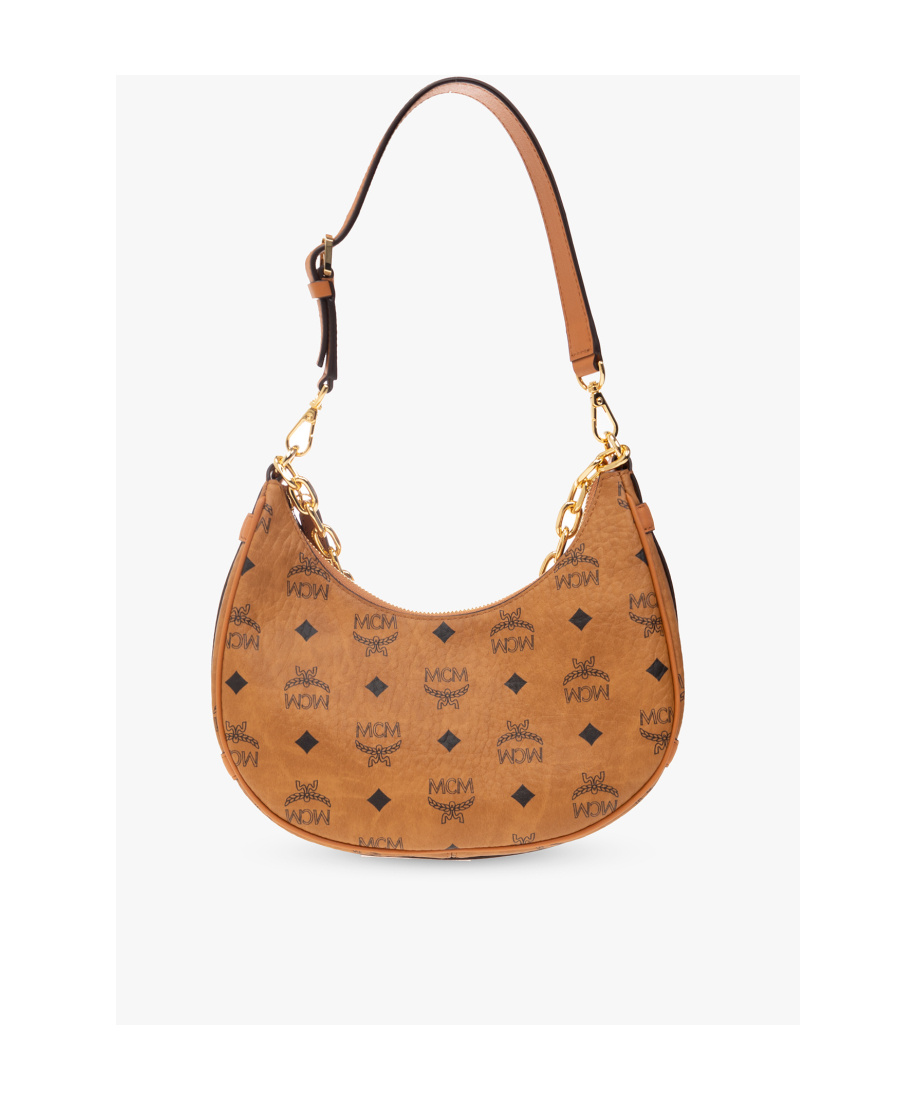 Mcm Small Aren Hobo Shoulder Bag In Brown