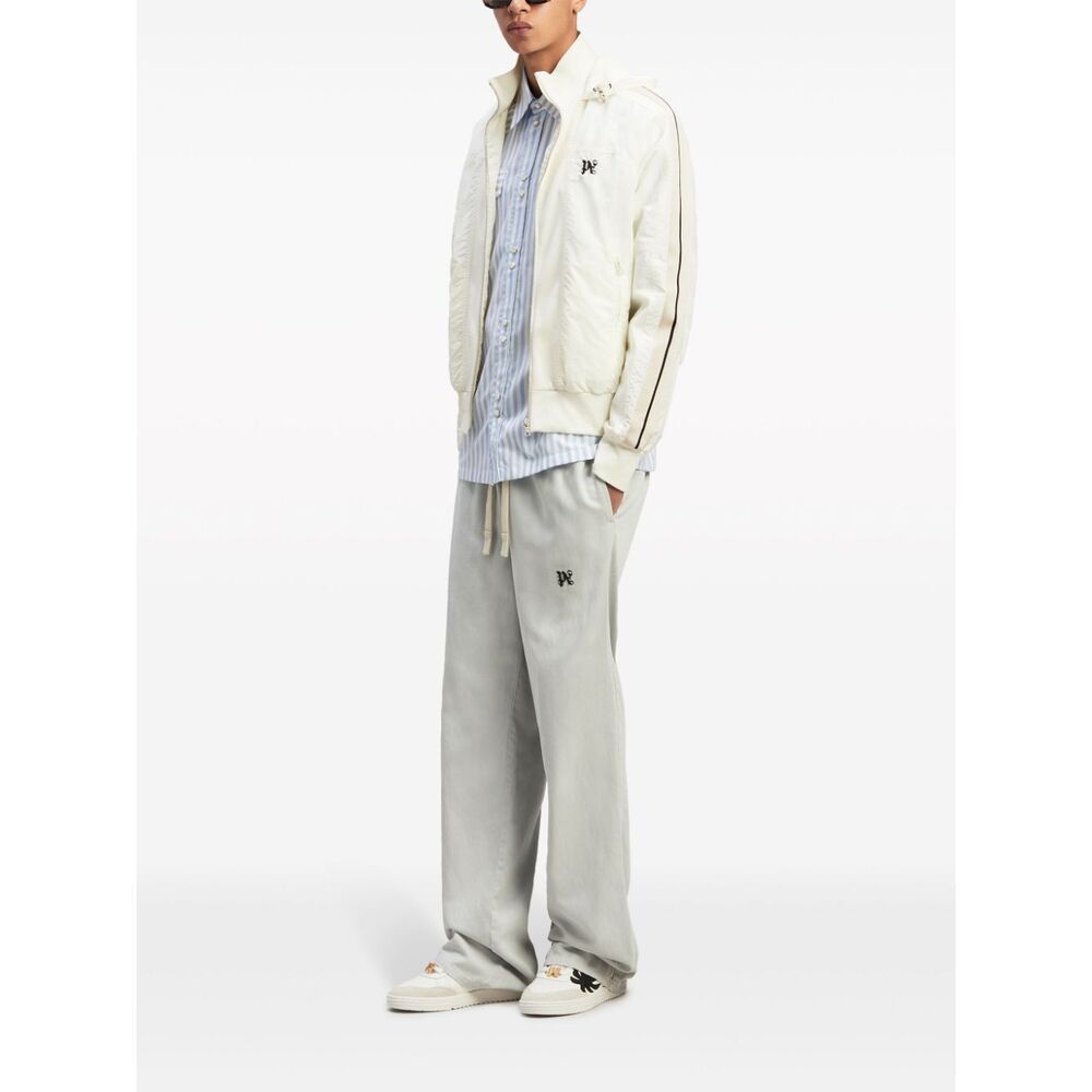 Palm Angels Monogram Nylon Track Jacket In White