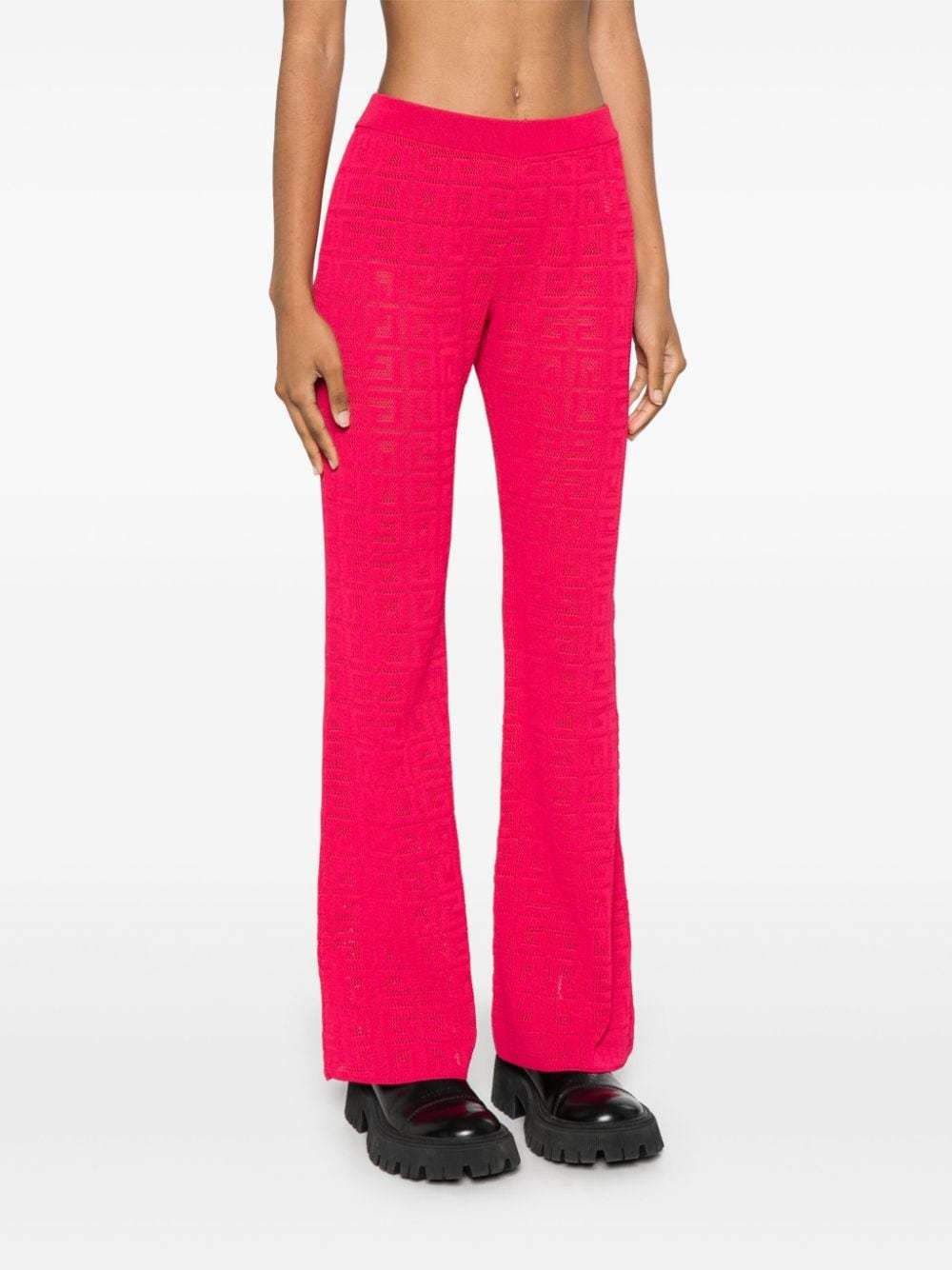 Givenchy 4g Pattern Bell Bottoms In Red