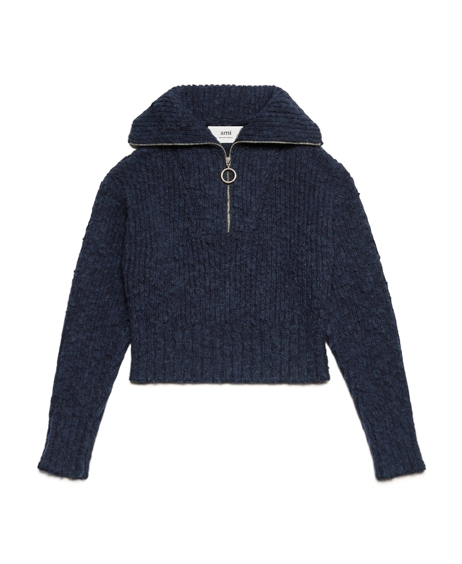 Ami Alexandre Mattiussi Brushed Texture Sweater In Black