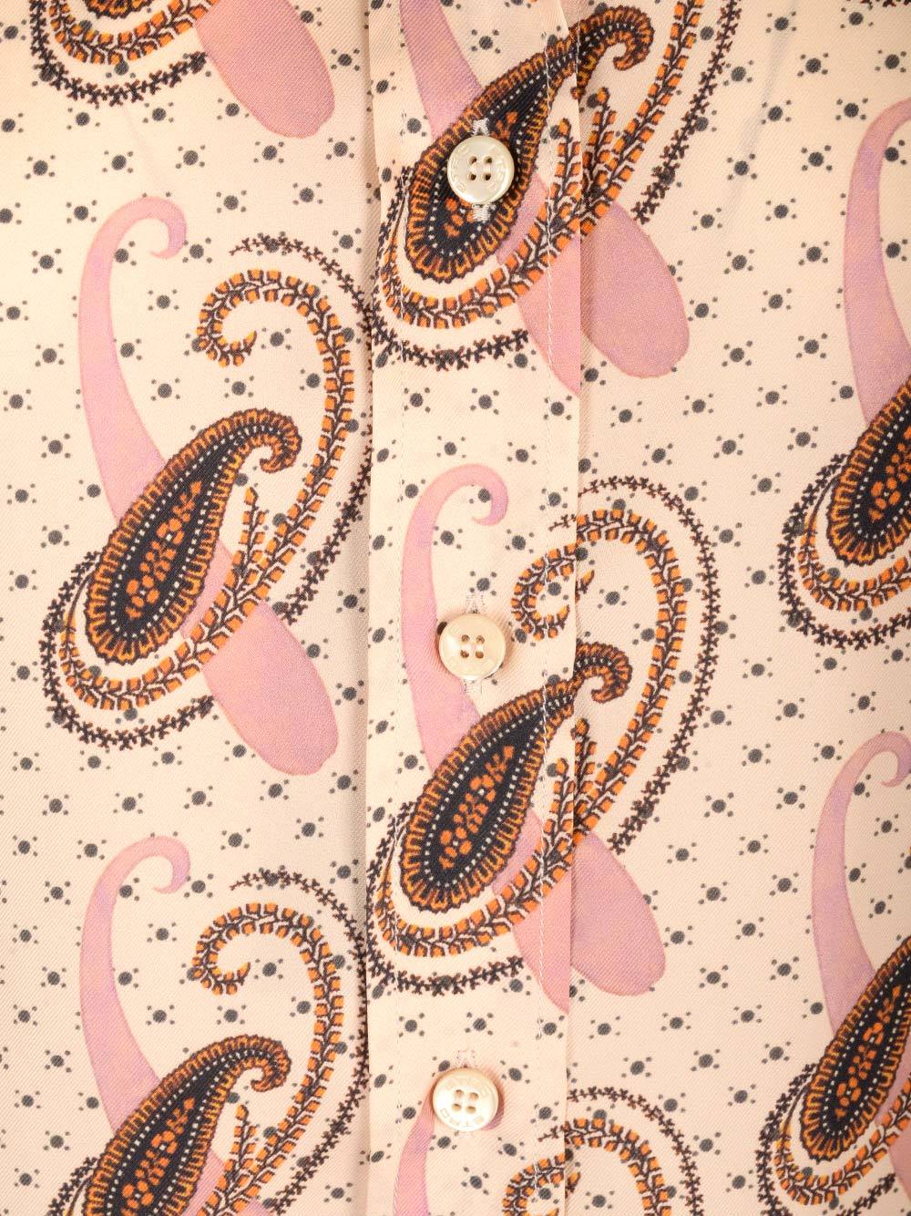 Etro Paisley Printed Silk Charmeuse Shirt In Nude