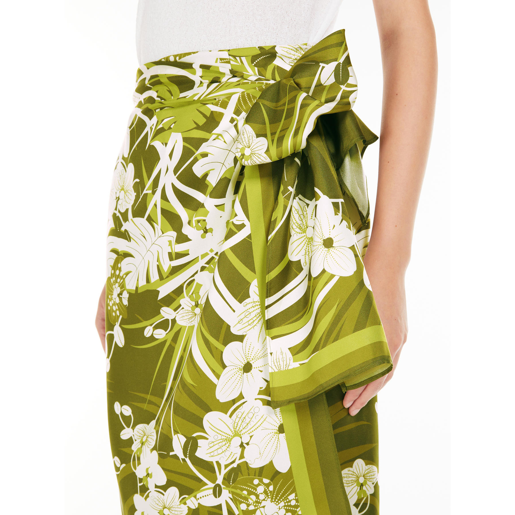 Max Mara Patterned Skirt In Green