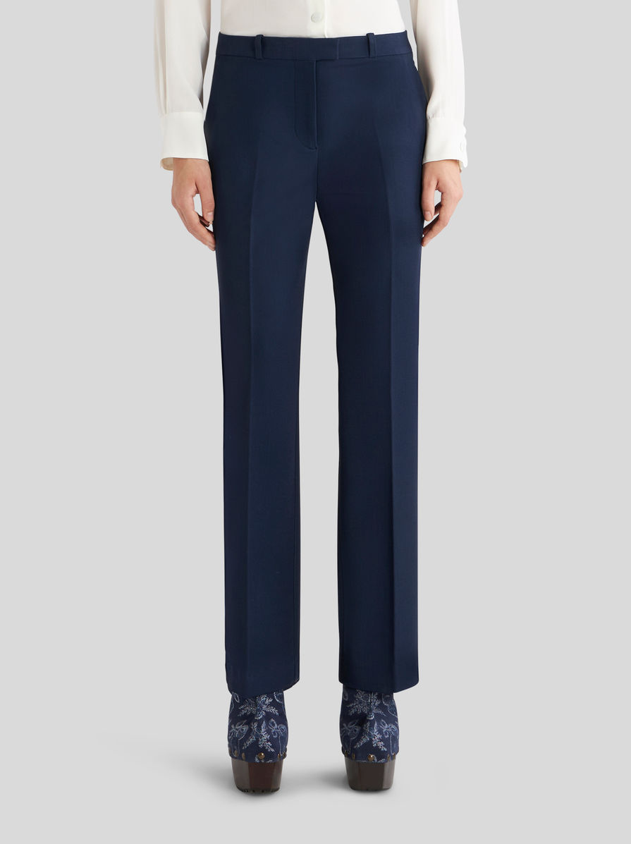 Etro Pressed-crease Tailored Trousers In Black