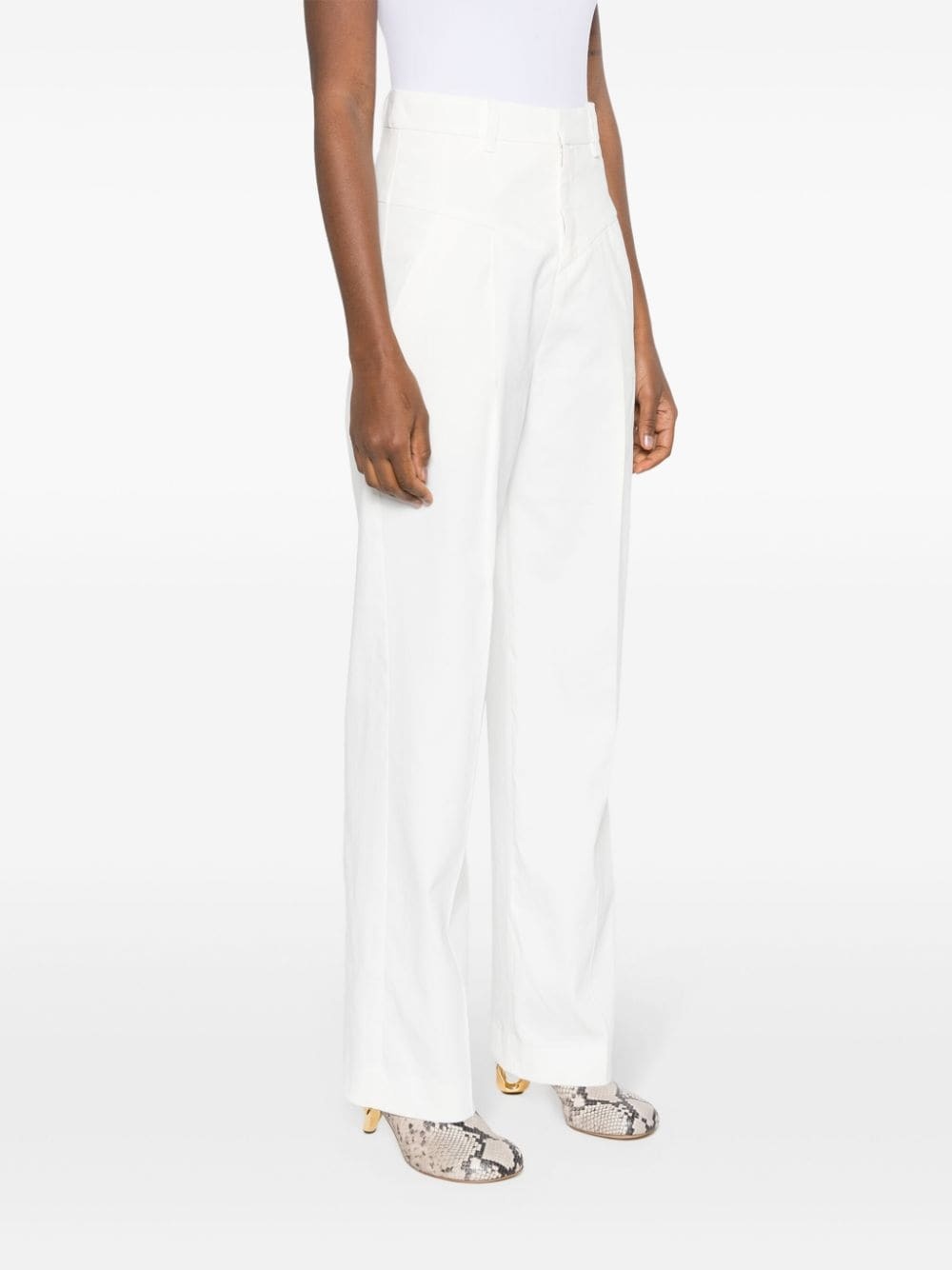 Shop Isabel Marant Staya Wide-legged Casual Pants In White