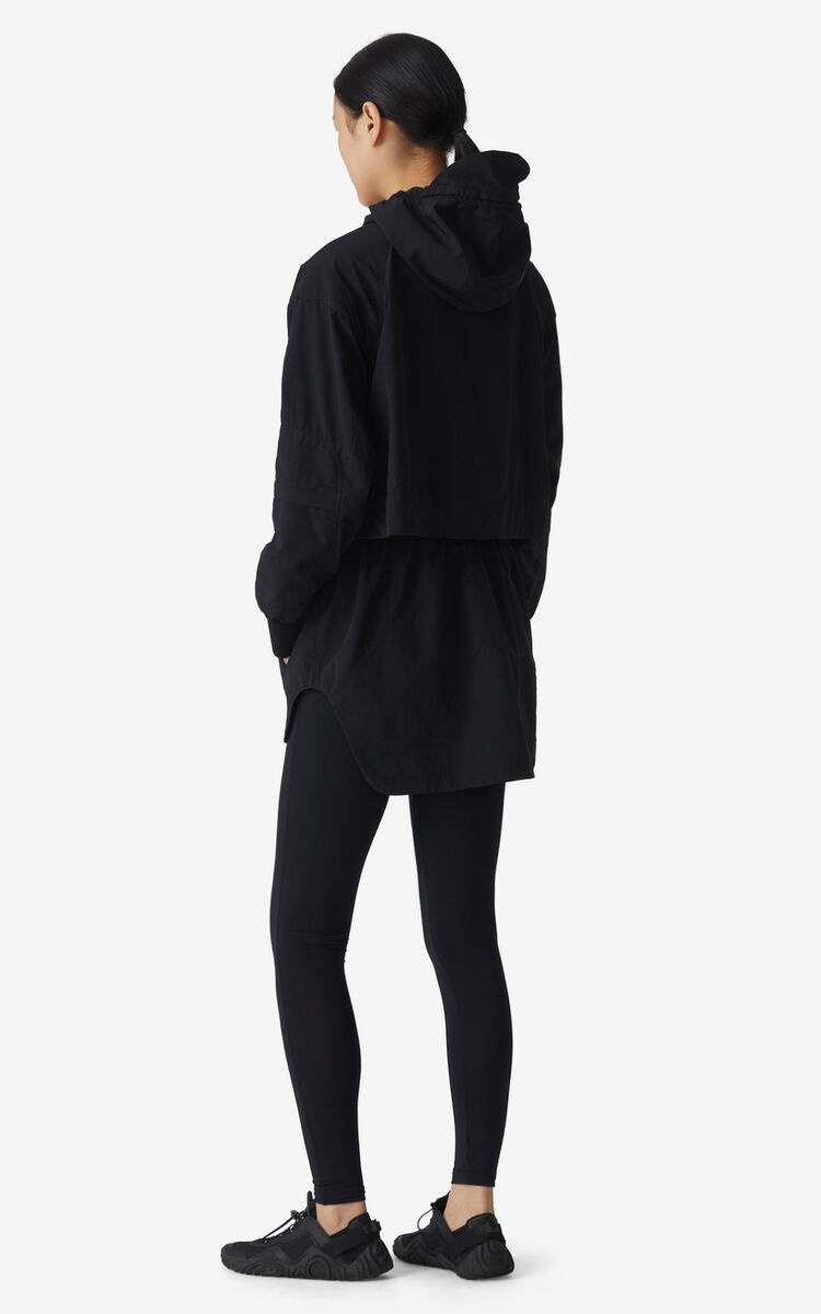 Kenzo Logo Print Zipped Jacket In Black