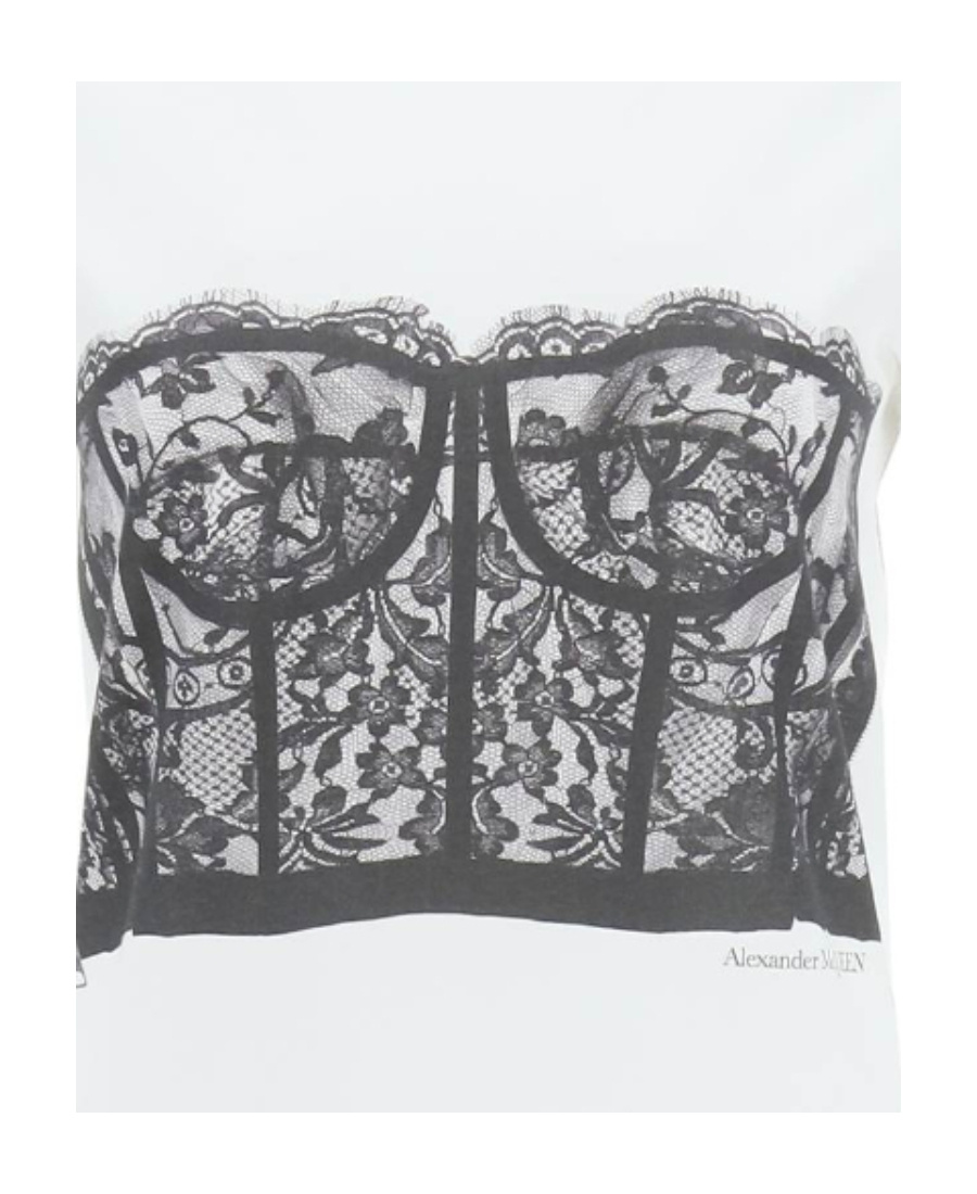 Alexander Mcqueen T-shirt Alexander Mc Queen Clothing Black In White