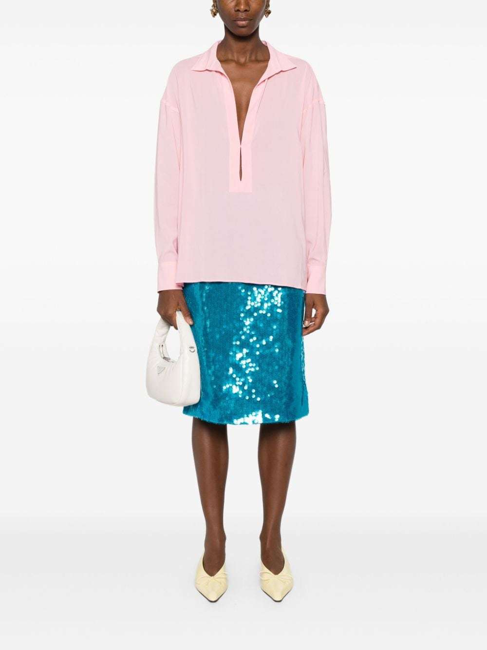 PHILOSOPHY DI LORENZO SERAFINI CREPE BLOUSE