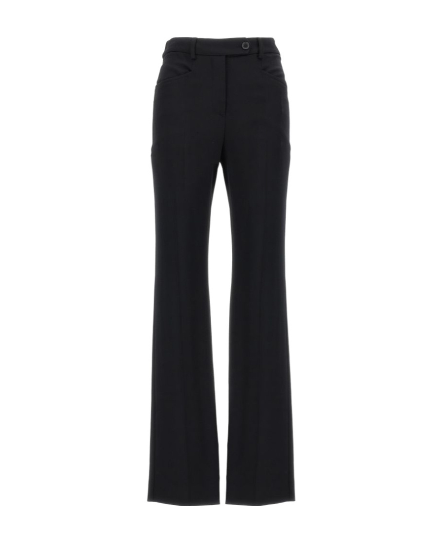 Moschino Straight-leg Pants With Front Pleat In Stretch Viscose In Black