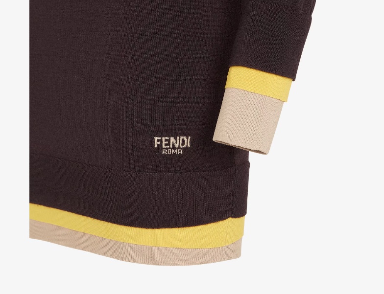 Shop Fendi Dark Purple Wool Dress In Black