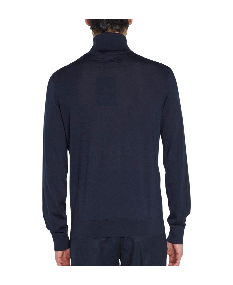 Zegna High-neck Long-sleeved Sweater In Black