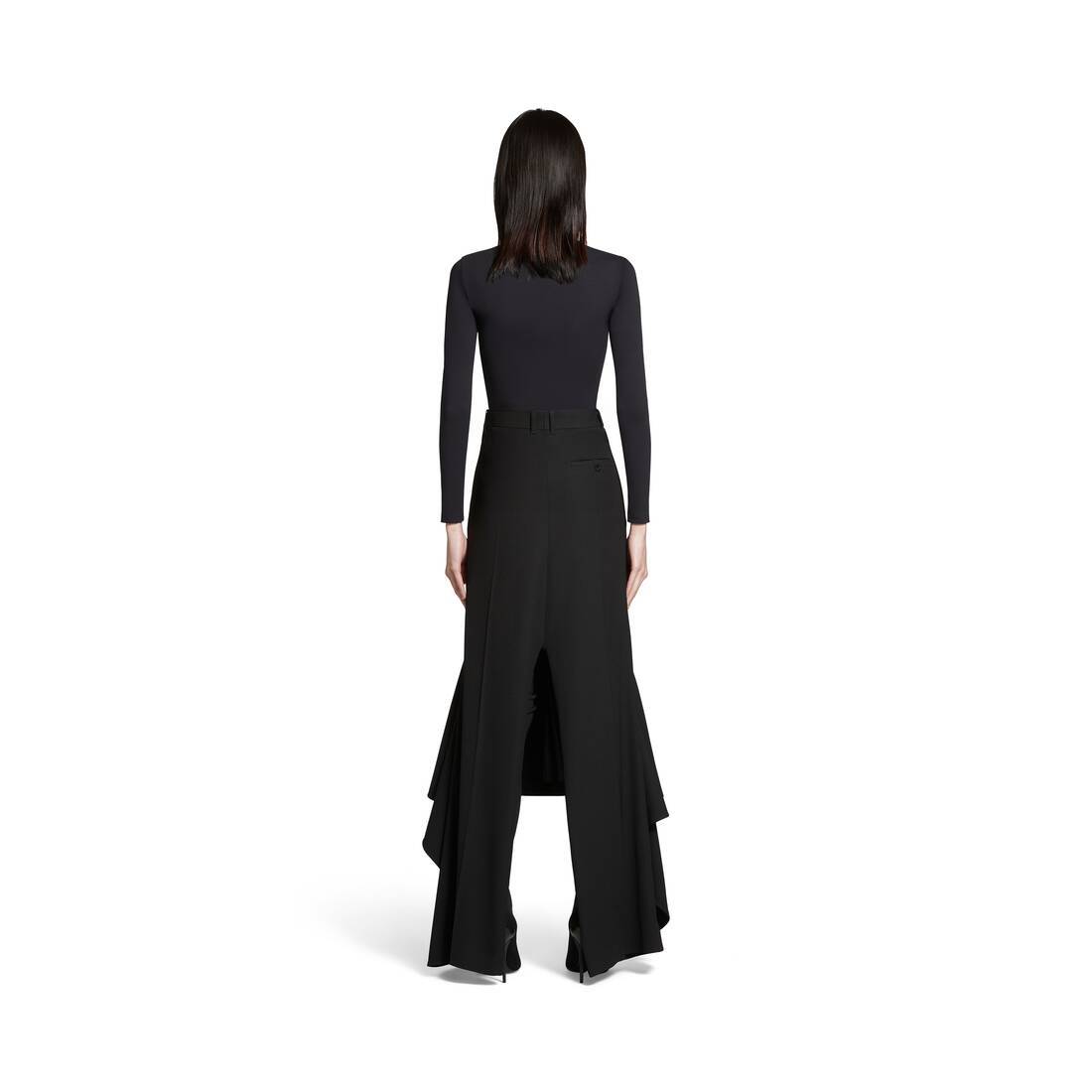 Balenciaga Deconstructed Godet Midi Skirt In Black