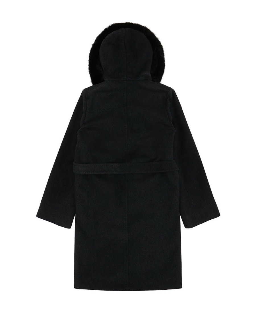 Max Mara Hooded Long-sleeved Coat In Black