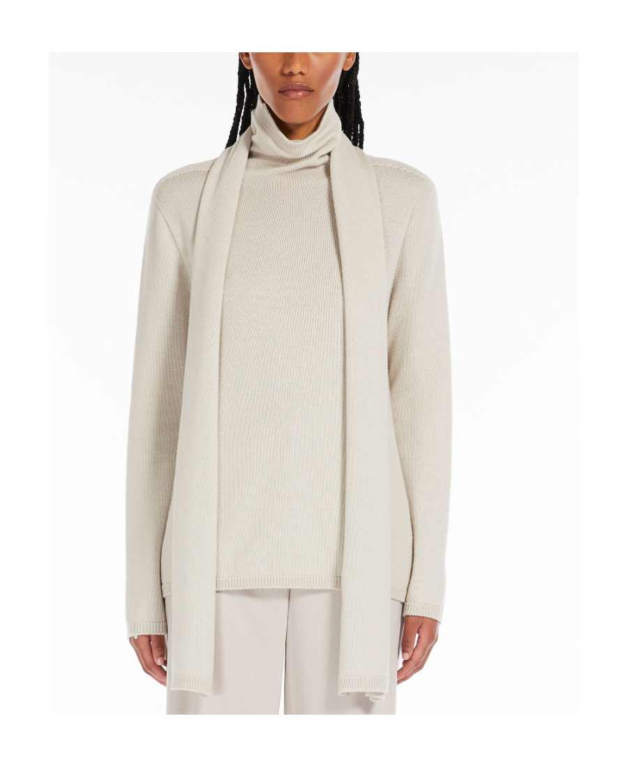 Max Mara Wool Turtleneck Sweater In Nude