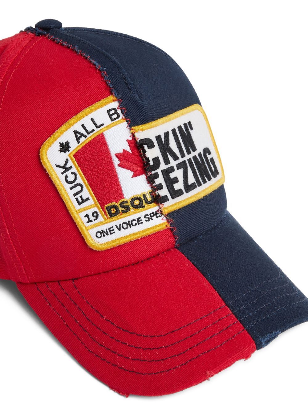 Dsquared2 Two-tone Baseball Cap Logo Patches In Blue