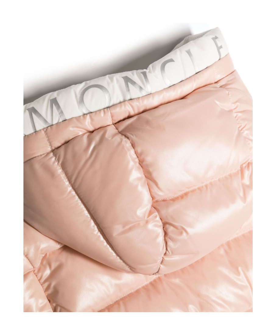Moncler Long Sleeved Quilted Down Jacket In Pink
