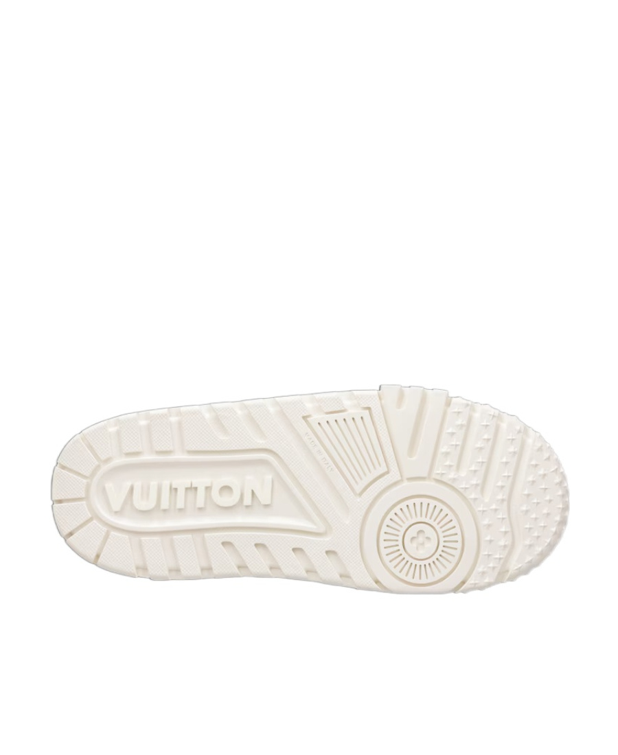 Pre-owned Louis Vuitton Trainer Maxi Logo Low-cut Casual Sneakers In White