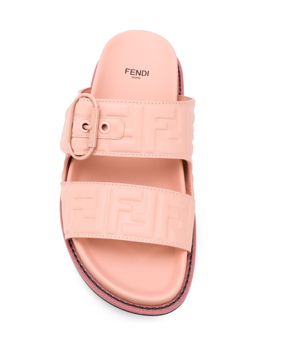 Fendi Clasp Open Toe Cool Drag In Nude