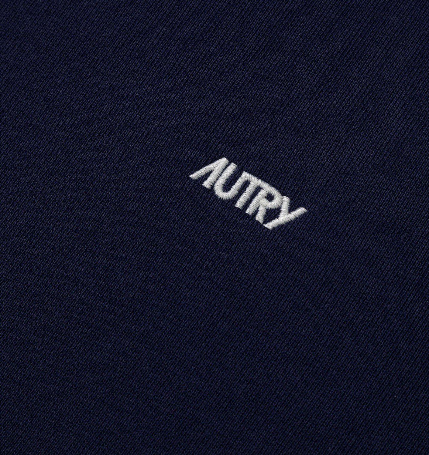 Autry Blue Crewneck Sweater With Logo Embroidered On The Front In Cotton Man In Black