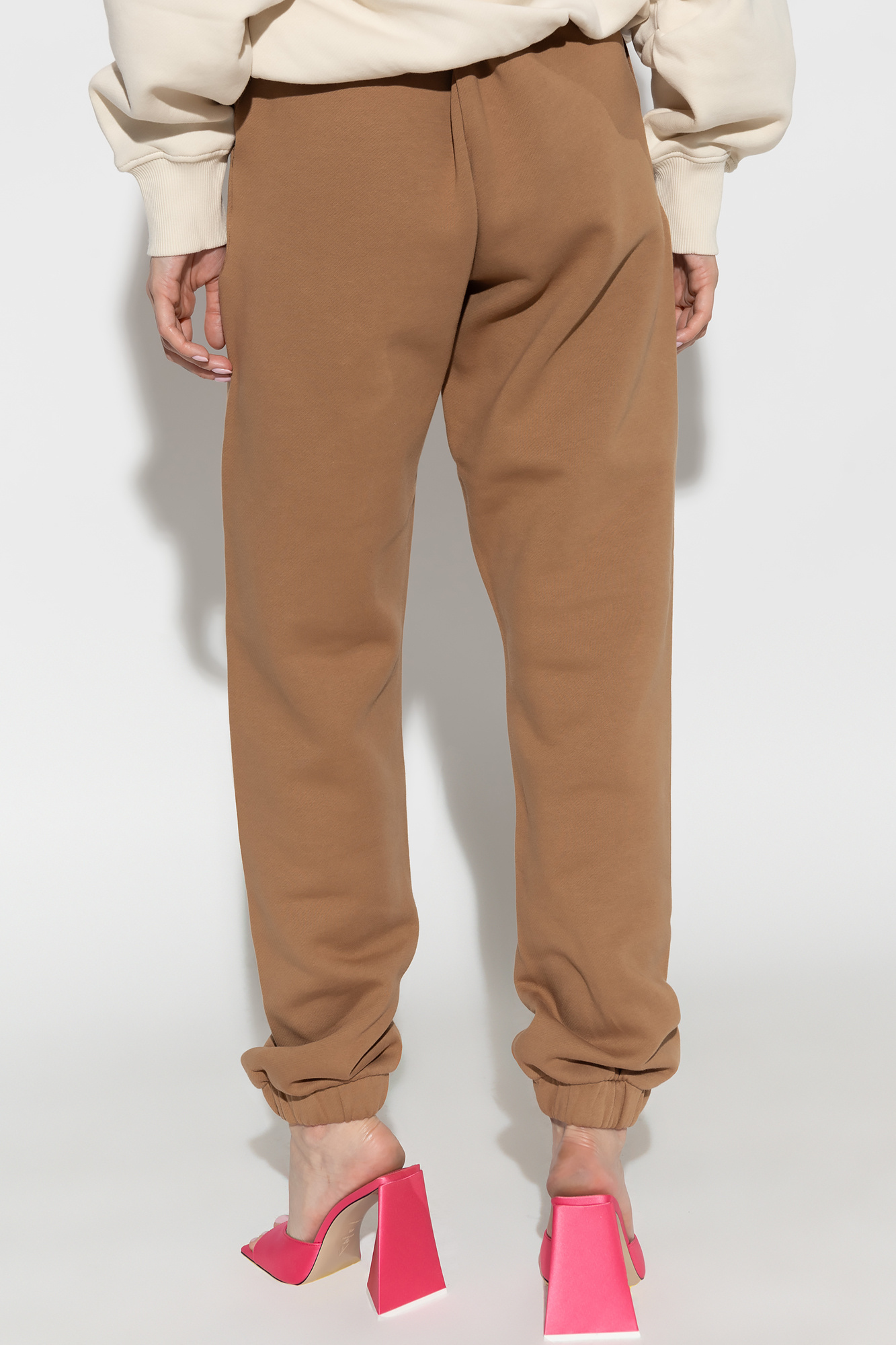 Shop Attico The Penny Logo-embossed Straight-leg Track Pants In Brown