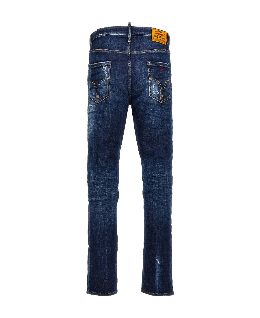 Shop Dsquared2 Distressed Straight-leg Jeans In Blue