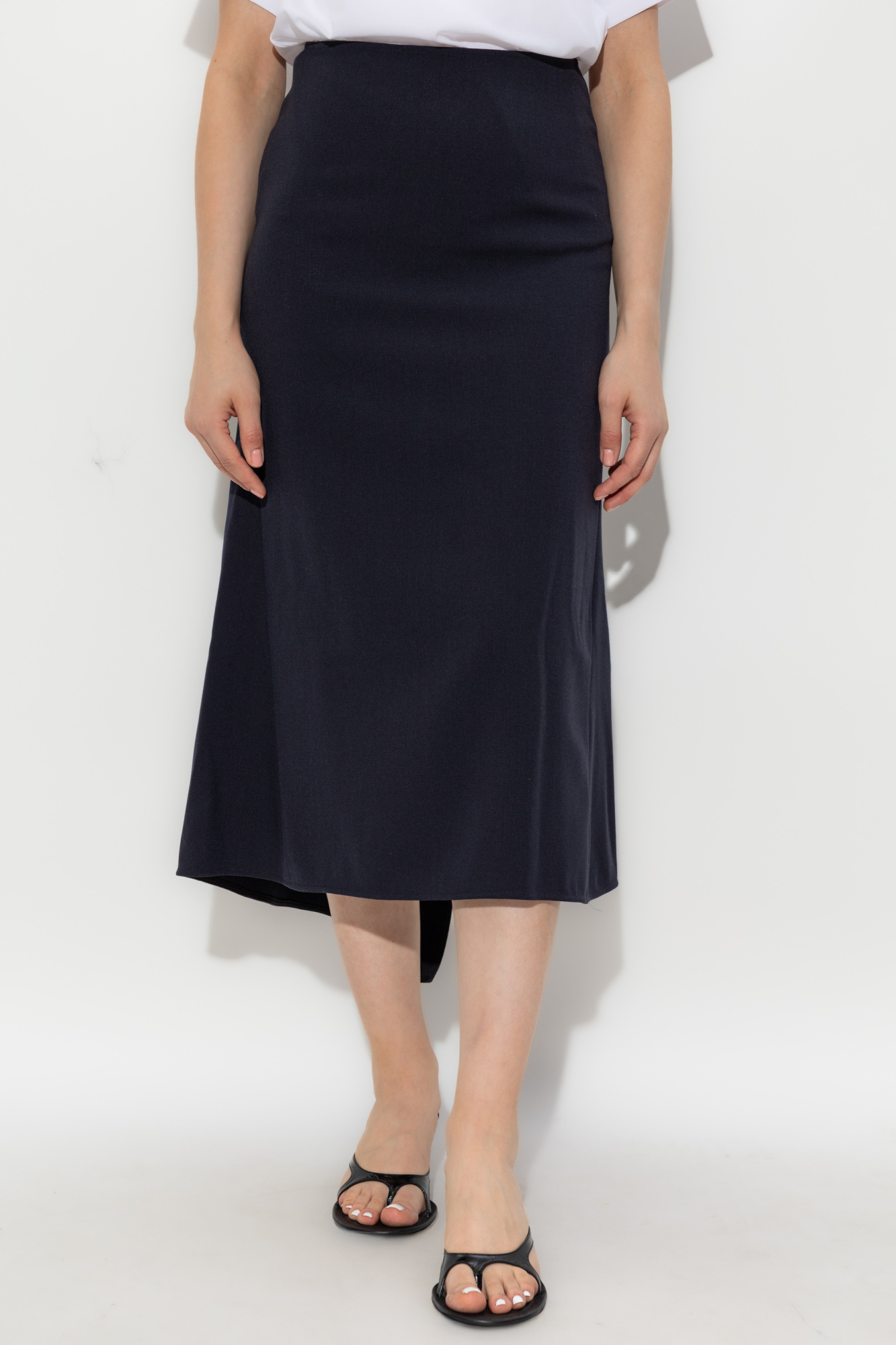 Shop Victoria Beckham Asymmetric-hem Midi Skirt