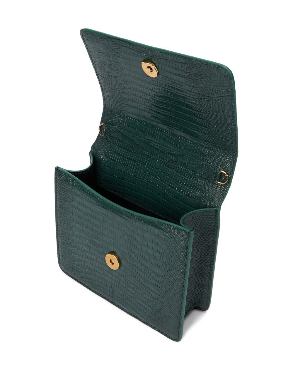 Roberto Cavalli Chain Strap Shoulder Bag With Snake Handle In Green