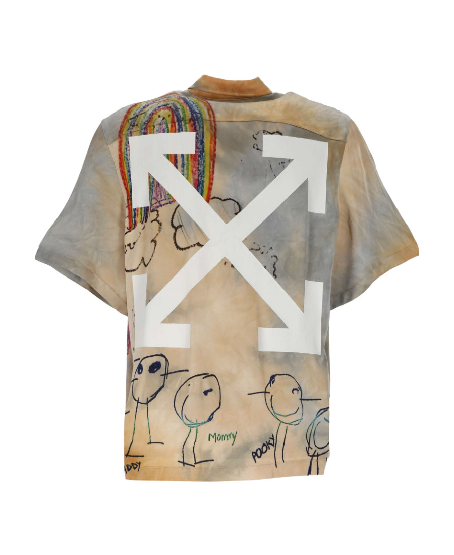 Off-white Cartoon Satin Shirt In Gray