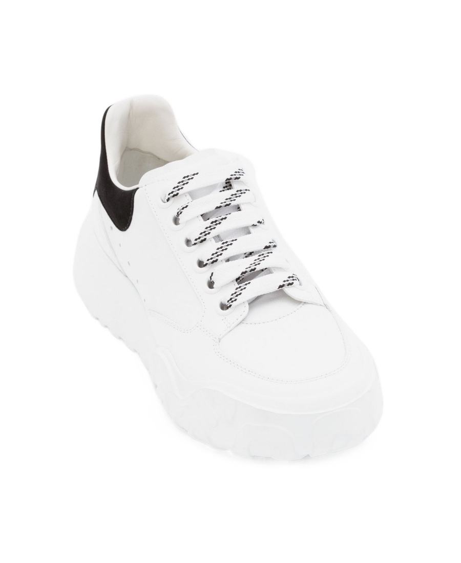 Alexander Mcqueen White And Black Runner Oversized Sneakers In White